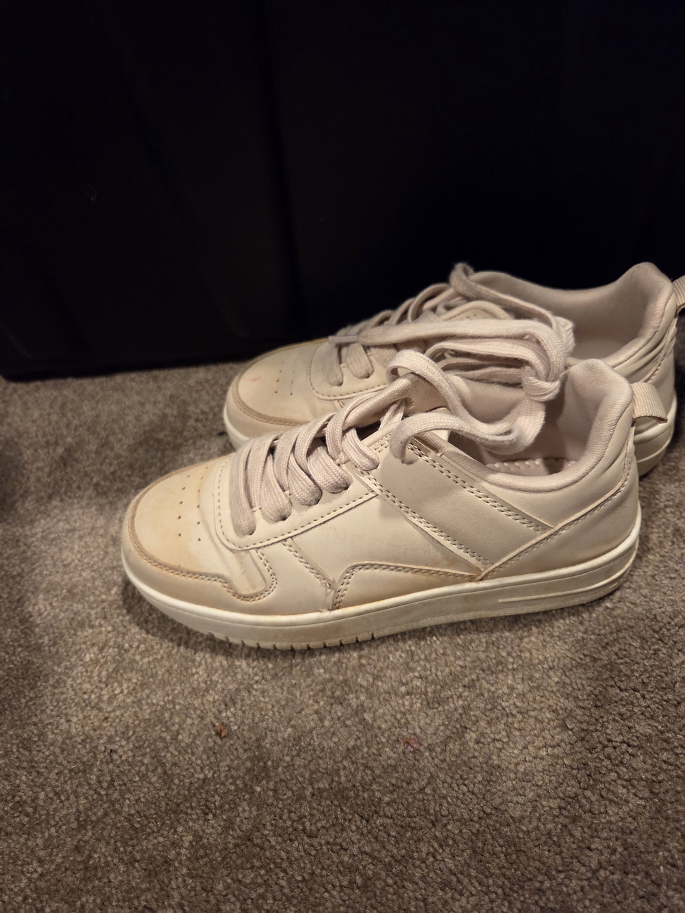 Link Kids Light Beige Lace-Up Sneakers